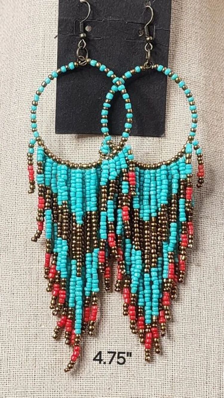 E58. Seed Bead Tassel Earrings